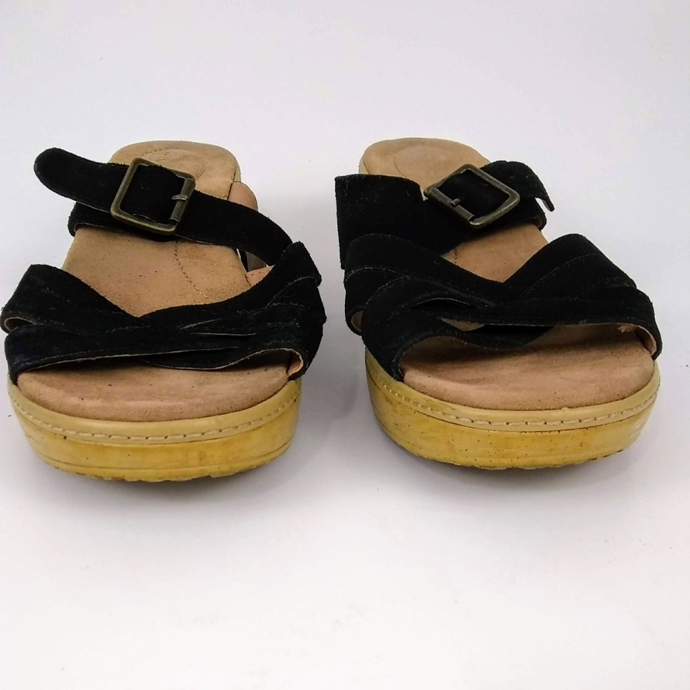 Lands End Women's Black and Tan Clog Sandals Size 9B - Picture 5 of 8